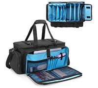 HODRANT Bolsa para Cables de DJ con Fondo Acolchado y Divisores | Organizador de Transporte para Equipos de DJ, Micrófonos, Portátil de 14 Pulgadas, Instrumentos Musicales y Equipo de Estudio