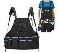 HODRANT Delantal de Limpieza Grande con Doble Correa para el Hombro, Bolsillos para Limpieza, Caddie de la Casa para Mujeres y Hombres