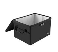 Hodufy Caja de dinero grande (409 x 322 x 270 mm) resistente al fuego (2000 ℉), caja de documentos impermeable e ignífuga, caja de banqueros con cerradura, caja de almacenamiento plegable para colgar