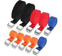 Hodzeed 10 Piezas Cinchas de Amarre para Apretar Equipaje con Hebilla de Garra - Eslingas con Carraca de 25 mm de 1 ma 6m, Correa de Amarre Carga 250 Kg