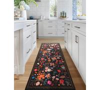 HOEAEA CRYPTOLITE - Alfombra de Pasillo para pasillos y Cocina, Lavable, 2 x 6 pies, diseño Floral Bohemio, ultrasuave, Antideslizante de 0.27 Pulgadas, Alfombra Vintage para pasillos, Cocina,
