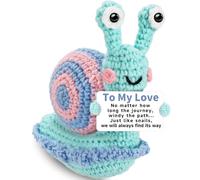Hoedia Regalos positivos de animales de ganchillo para ella, él, novio, novia, amigo, decoraciones de Navidad para el hogar, apoyo emocional inspirador, caracol, regalo para mujeres y hombres para San