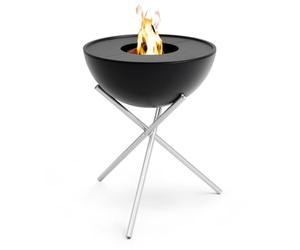 höfats - Set de plancha Bowl 70 alto - combustión sin humo - Brasero y parrilla - Cesta de fuego inclinable con 2 planchas de parrilla - Acero esmaltado - Negro, Ø 70 cm