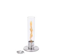 höfats - Spin 90 Plata - Chimenea de Mesa para Interior y Exterior - Fuego de Mesa, Linterna, antorcha de jardín y Chimenea de bioetanol de Acero Inoxidable