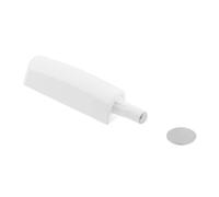 HÖGERT TECHNIK Amortiguador de puerta corto Push to Open - Amortiguador magnético para armario con adaptador y placa adhesiva, montaje atornillable, color blanco para muebles sin mango