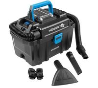 Högert Technik Aspirador seco y húmedo 18V, Aspirador portátil Tipo maletín, Industrial y de Taller, Compacto con Filtro HEPA, función soplado y depósito 10L, sin batería