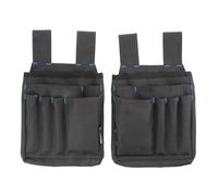 HÖGERT TECHNIK - Bolsa porta herramientas para cinturón ELTA en Oxford 600D con 7 compartimentos para construcción, renovación, instalación y mantenimiento - práctico set de 2 bolsas resistentes