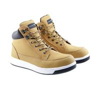 Högert Technik Botas de Seguridad Hombre Havel, Puntera de Acero, Suela Antideslizante SRC, Clase SB FO, Piel Nobuk, para Trabajo y Construcción, Color Beige