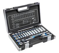 Högert Technik - Caja de Herramientas, Juego de Herramientas, Maletin Herramientas, Caja Herramientas, Kit de Herramientas, Maleta de Herramientas, Set de Herramienta, 3/8”- HT1R465, 36 Piezas