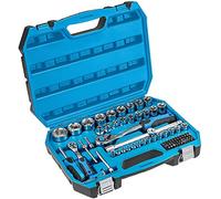 Högert Technik - Caja de Herramientas, Juego de Herramientas, Maletin Herramientas, Llaves de Vaso, Puntas y Accesorios 1/4” y 1/2”, Cr-V, Mecanismo Carraca con 72 Dientes - HT1R424, 89 Piezas