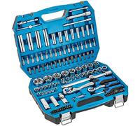 Högert Technik - Caja de Herramientas, Juego de Herramientas, Maletin Herramientas, Llaves de Vaso, Puntas y Accesorios 1/4” y 1/2”, Acero Cr-V - HT1R440, 144 Piezas