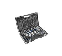 Högert Technik - Caja de Herramientas, Juego de Herramientas, Maletin Herramientas, Llaves de Vaso, Puntas y Accesorios 1/4", 1/2", Mecanismo de Trinquete con 72 Dientes - HT1R470, 60 Piezas