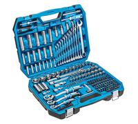 Högert Technik - Caja de Herramientas, Juego de Herramientas, Maletin Herramientas, Llaves de Vaso, Puntas y Accesorios, Acero Cr-V, Mecanismo de Carraca con 72 Dientes - HT1R444, 222 Piezas
