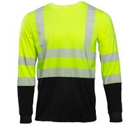 Högert Technik - Camiseta de Manga Larga de Alta Visibilidad Amarilla de Trabajo Camiseta de Alta Visibilidad con Bandas Reflectantes Transpirable Ropa de Seguridad