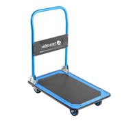 Högert Technik - Carro de Mano de 730 x 470 mm - Capacidad de Carga de hasta 150 kg - 2 Volantes y 2 Ruedas fijas y Rectas - Asas para Carretilla de Transporte