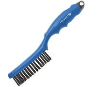 HÖGERT TECHNIK Cepillo de alambre de 4 filas, cepillo de alambre de mano de acero, 250 mm, mango ergonómico, cepillo de metal para eliminar el óxido, limpieza y procesamiento de soldaduras