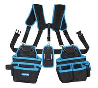 Högert Technik - Cinturón de trabajo con correas para el hombro | Cinturón de herramientas para hombre, cinturón de trabajo con correa de tirantes, bolsa de herramientas con cinturón ajustable,