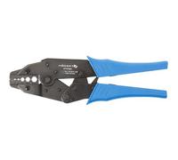 HÖGERT TECHNIK Crimpadora KOAX - 1,0 - 4,5 mm² - con mecanismo de trinquete y ajuste de fuerza de presión - Herramienta de precisión para terminales de cable - 225 mm - Ergonómica