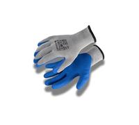 Högert Technik DILL - Guantes de protección con revestimiento de látex, color gris/azul, talla 10, resistentes a desgarros y pinchazos, ideales para trabajos precisos en el entorno de trabajo