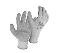 Högert Technik DILL guantes de protección recubiertos de látex, gris/azul, talla 10, resistentes al desgarro y a la perforación, ideales para trabajos de precisión en el entorno laboral