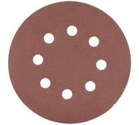 HÖGERT TECHNIK Discos abrasivos de 125 mm grano 180 con velcro, 11 agujeros, óxido de aluminio, para madera, metal, pintura, lijadora orbital, absorbente de polvo, juego de 5 unidades
