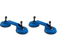 Högert Technik - Elevador de succión resistente - Doble ventosa de 80 kg - Tazones de succión extrafuertes - Ventosa para transportar cristales de ventanas, objetos lisos y baldosas cerámicas