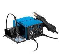 HÖGERT TECHNIK - Estación de soldadura 2 en 1 75W con pistola de aire caliente 750W, control digital de temperatura, pantalla LED, segura para ESD, para reparaciones de SMD y BGA