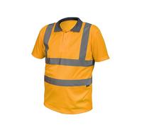 Högert Technik Felix - Polo de Alta Visibilidad, Color Naranja XL - Transpirable, Rayas Reflectantes, EN ISO 20471 Clase 2, Ropa de Trabajo y protección Reflectante, Naranja, XL