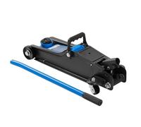 HÖGERT TECHNIK Gato hidráulico 2T - Gato hidráulico Plano, Altura de elevación 90 - 340 mm, Compacto y Ligero, Estructura de Acero, Ruedas y válvula de Seguridad, Elevador para automóviles