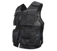 Högert Technik - Helwig - Chaleco de trabajo para hombre, color negro liso, tejido 100% poliéster Oxford 600D, chaleco de trabajo, chaleco de trabajo para hombre con muchos bolsillos, chaleco de
