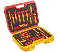 Högert Technik - Juego de herramientas aislado 1000 V, 25 piezas | Juego de herramientas electricista | práctico maletín de plástico