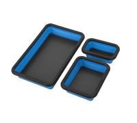 HÖGERT TECHNIK Juego de 3 bandejas mágicas Plegables magnéticas para Tornillos y Piezas pequeñas, de Silicona, Goma, imanes, duraderas, ahorran Espacio, versátiles