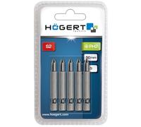 HÖGERT TECHNIK Juego de 5 puntas de destornillador PH2 de 50 mm de acero S2, extremadamente resistentes, HRC 58 - 60, vástago hexagonal de 1/4 pulgadas, DIN 3126, para atornilladores eléctricos y