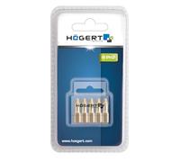 HÖGERT TECHNIK Juego de 5 puntas PH2 de acero S2 de 25 mm con revestimiento de TiN, perfil delgado para tornillos de difícil acceso, preciso, antideslizante, compatible con 1/4 pulgadas