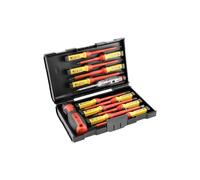 Högert Technik - Juego de destornilladores aislados de 13 piezas - Destornilladores magnéticos planos y de estrella - 1000V VDE - Mango antideslizante - Herramienta eléctrica universal
