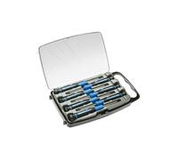 Högert Technik Juego de destornilladores de precisión de 7 piezas de herramientas de precisión de acero endurecido con puntas magnéticas PH/SL/T, mango de dos componentes para electrónica y trabajos