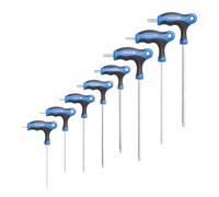 Högert Technik - Juego de llaves hexagonales tipo T con bola - Largo - 8 piezas Ø 2,5 3 4 5 6 7 8 10 - Hecho de acero S2 de alta calidad - Resistente a la deformación y abrasión - Mango en forma de T