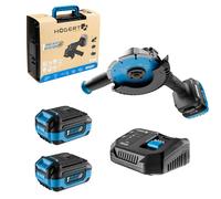 HÖGERT TECHNIK Kit amoladora angular 18V 125 mm Brushless con control de velocidad, cortadora, máquina de lijado con batería 4Ah y cargador rápido 4A OneAccuSystem