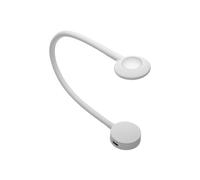 Högert Technik Lámpara LED de lectura con puerto USB, regulable, 12 V, 2,1 W, 4000 K, blanco neutro, 16 ledes, para cabecero de cama con cable de 1,5 m, color blanco