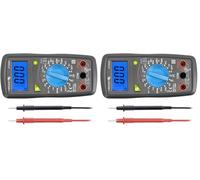 Högert Technik - Medidor digital multifuncional I Multímetro de hasta 600 V/10 A I Pantalla LCD I Revestimiento de goma I Ergonómico y compacto I Incluye cable de medición I HT1E602 (Paquete de 2)