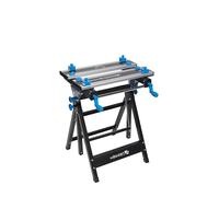 HÖGERT TECHNIK Mesa de Taller Plegable, Ajustable en Altura e inclinación de 600 x 570 x 770 - 1070 mm con Placa de Aluminio, mandíbulas, Ajuste de ángulo y Escala de Medidas