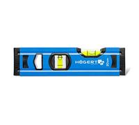 Högert Technik - Nivel Burbuja de 20 cm, Cuenta con 2 Burbujas 0 ° / 90 °, Nivel de Aluminio, Tapas de Extremo Amortiguadoras, Nivel de Burbuja - Tamaño 20 × 5.65 × 2.1 cm, HT4M001-D.