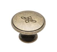 Högert Technik Olbia - Pomo para muebles (23 mm de diámetro, 21 mm de alto, latón antiguo, aleación de zinc), diseño rústico vintage
