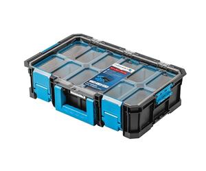 Högert Technik - Organizer con Tapa de Policarbonato y Compartimentos HT7G503, Caja de Herramientas, Carga hasta 20 kg, Resistente a Daños, Prueba Polvo, Cierres Robustos ABS, Construcción Modular