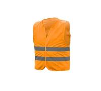 Högert Technik ORLA - Chaleco reflectante naranja talla XL con 2 bandas reflectantes, certificado EN 20471, categoría de protección II, cierre de velcro, 100% poliéster, 120 g/m², resistente, naranja,