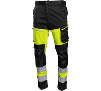 Högert Technik Pantalón de Alta Visibilidad Greg, Amarillo, pantalón para Hombre con Estampados Reflectantes segmentados, Bolsillos para Rodilleras, Waist System, EN ISO 20471 Clase 1, 240 g/m², 3XL