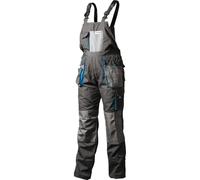 Högert Technik Peto de Trabajo Multibolsillos HT5K270-S, Rodillas Reforzadas, Tejido Resistente 267 gm, 7 Bolsillos, 65 Poliéster, para Taller, Gris Acero
