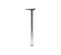 Högert Technik Pie para Muebles G6 - Ø 60 mm, Altura = 820 mm, Acero Cepillado, Patas Redondas de Mesa con Ajuste de Altura de 20 mm, Placa de Montaje de 127 mm, Estable para Mesa, Consola de
