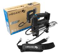Högert Technik - Pistola engrasadora con batería, 18 V, 680 Bar, 280 g/min, Pistola lubricante con LED, Interruptor Giratorio Variable, válvula de liberación de Aire, Correa para el Hombro, para