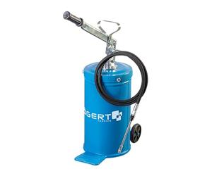 Högert Technik - Pistola engrasadora con ruedas 16L - Pistola engrasadora profesional para la industria y la agricultura. 16L, depósito de acero, 2600 PSI, liberación de grasa de 3 cm³, manguera de